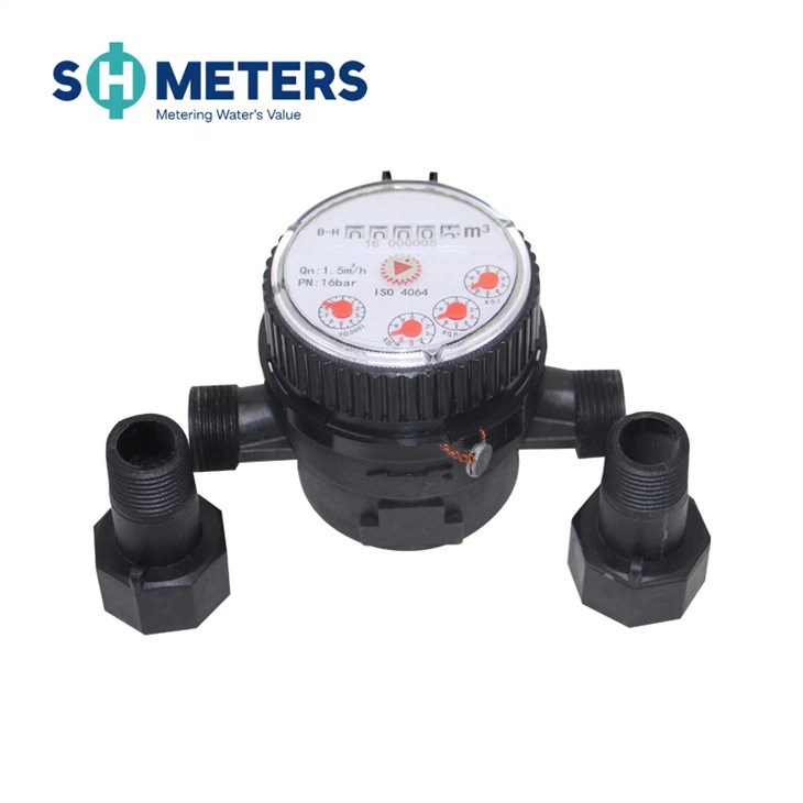 Class B Dry Dial Plastic 1/2 Inch Size Domestic Single Jet Water Meter