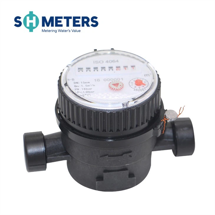 Medidor de agua de chorro único de plástico DN15 ~ 50 mm