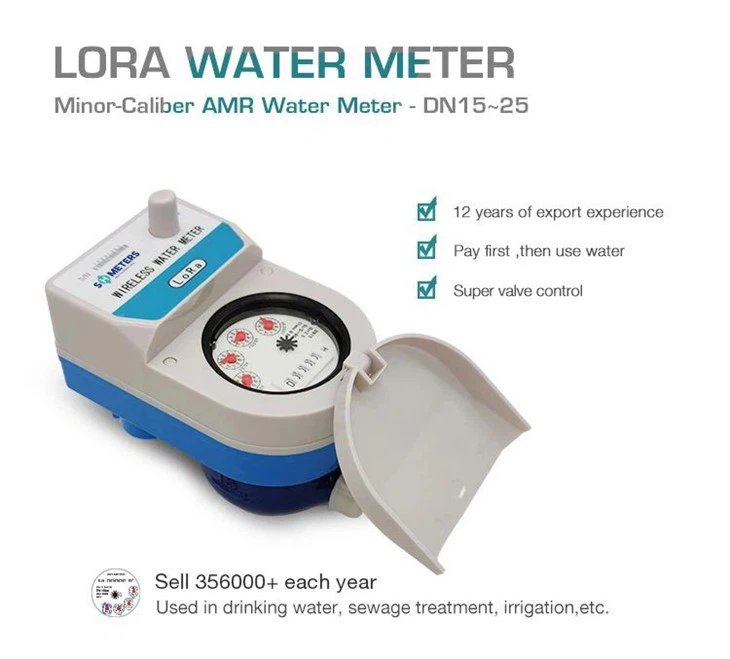 Medidor de agua inalámbrico Lora Smart DN15-DN25 Cuerpo de latón